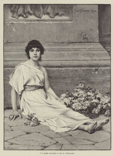 A Rose Maiden by Friedrich Paul Thumann